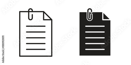 Attach document icons with different styles. Vector logo illustration simple design.