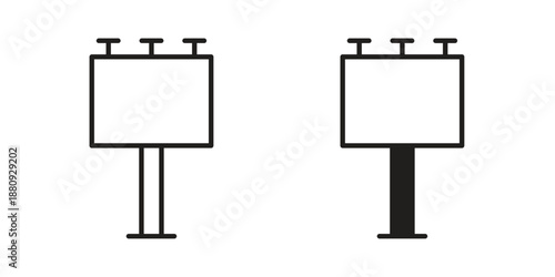 Billboard icons with different styles. Vector logo illustration simple design.