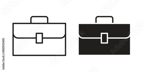 Briefcase icons with different styles. Vector logo illustration simple design.