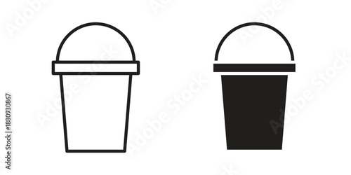 Bucket icons with different styles. Vector logo illustration simple design.