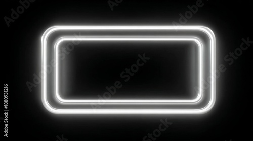 Wallpaper Mural A luminous neon rectangle glowing against a black background. The glowing rectangle design is modern and eye-catching Torontodigital.ca