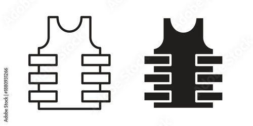 Bulletproof vest icons with different styles. Vector logo illustration simple design.