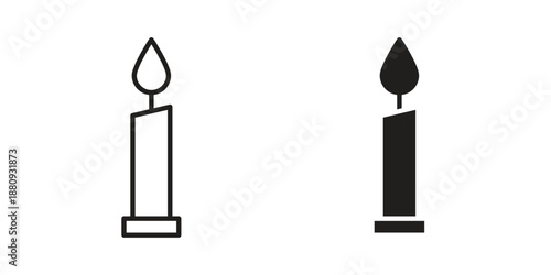 Candle icons with different styles. Vector logo illustration simple design.