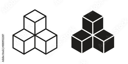 Boxes icons with different styles. Vector logo illustration simple design.