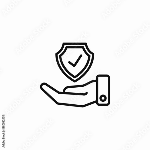 hand protecting verified icon sign vector