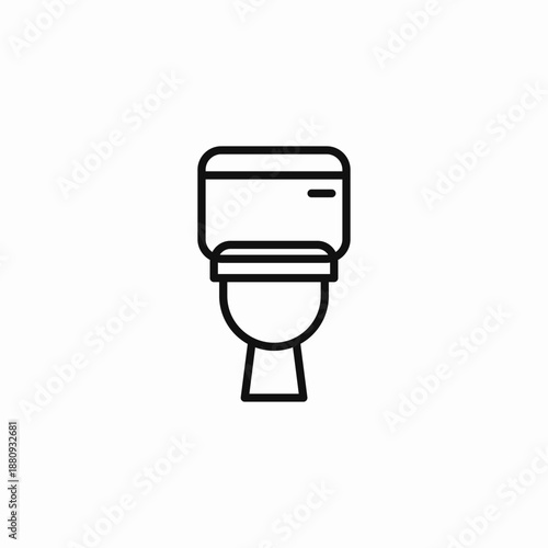 household flush toilet icon sign vector