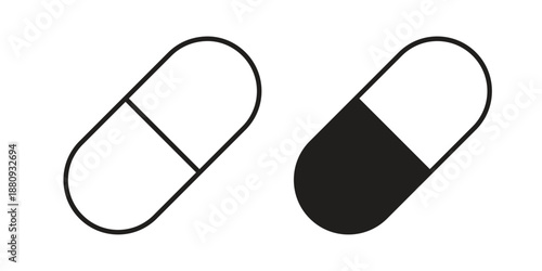 Capsule icons with different styles. Vector logo illustration simple design.