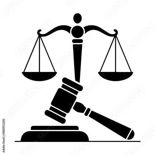 Golden scales of justice and a brass gavel represent a 3d legal concept of equality and balance where a judge or lawyer must measure crime and weight the law in court