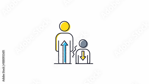 Career growth versus personal decline concept