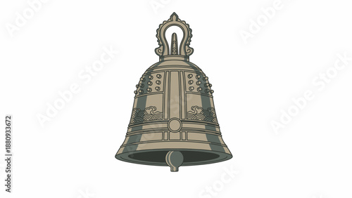 Traditional oriental bell illustration