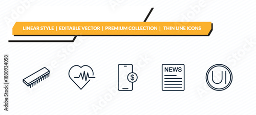 icons set - , outline vector