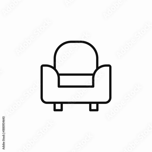 single arm chair icon sign vector