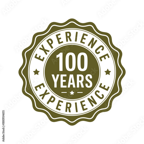 Centennial emblem displaying one hundred years of experience a circular badge