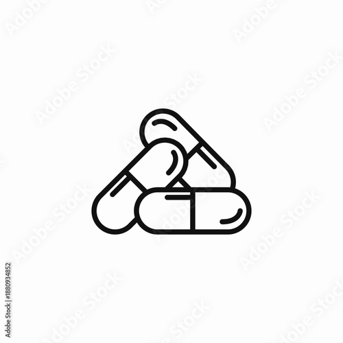 stacked oral pills icon sign vector