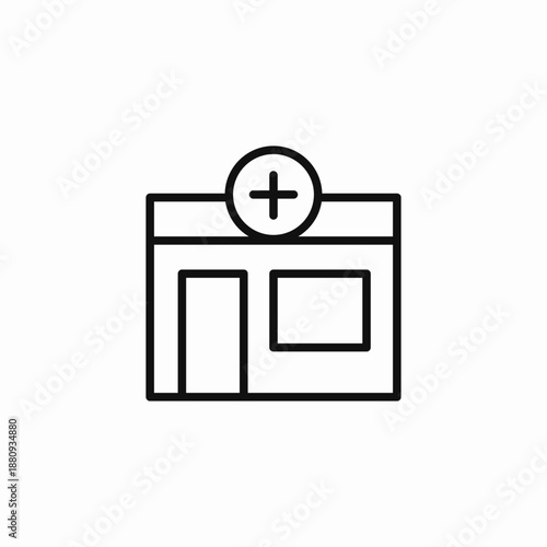 storefront pharmacy building icon sign vector