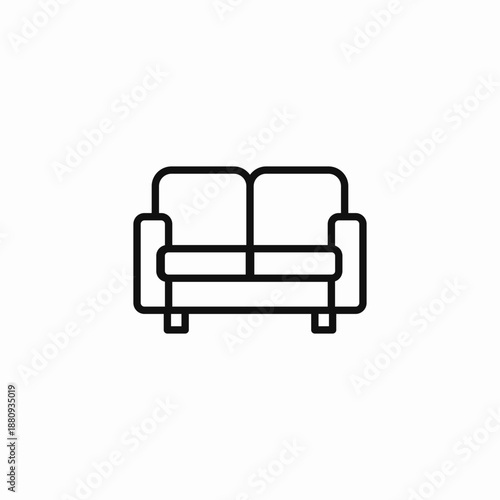 two-seater sofa icon sign vector