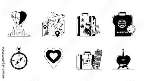 Creative tools and icons collection isolated on white background, Vector