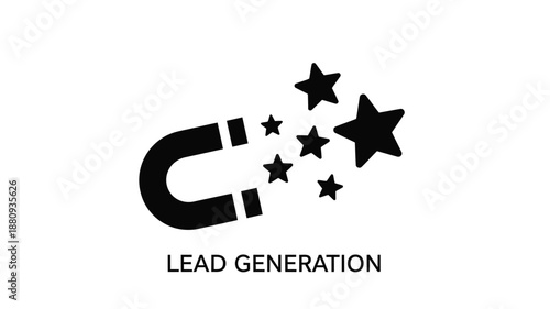 lead generation magnet attracting stars in silhouette