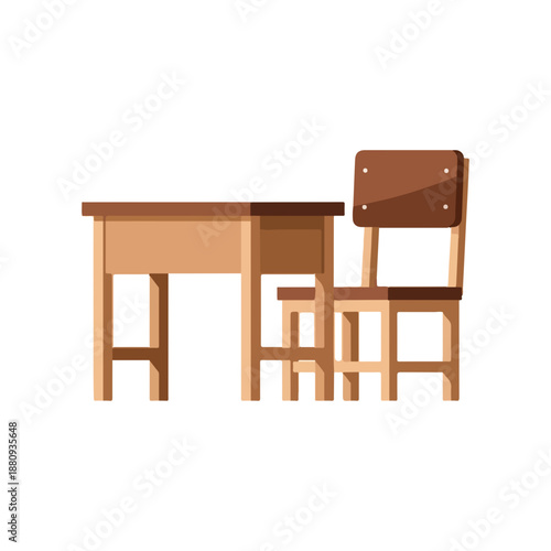 School Desk and Chair Wood Furniture