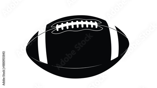 A striking black and white depiction of an american football silhouette