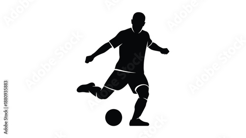A dynamic image of a soccer player in action bold silhouette