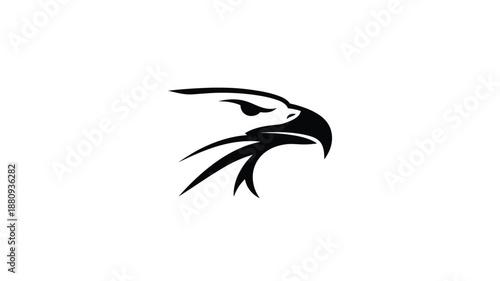 Stylized bird head design a striking black and white silhouette