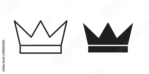 Crown icons with different styles. Vector logo illustration simple design.