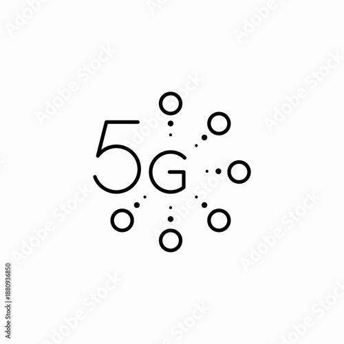 5g wireless network icon sign vector