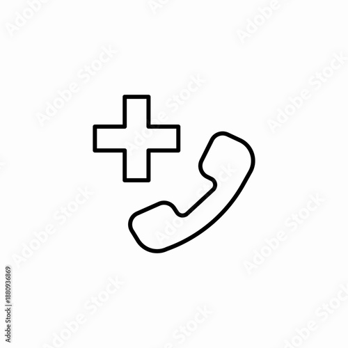 ambulance medical call icon sign vector