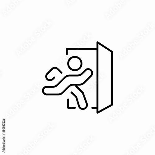 emergency exit person icon sign vector
