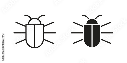 Debug icons with different styles. Vector logo illustration simple design.