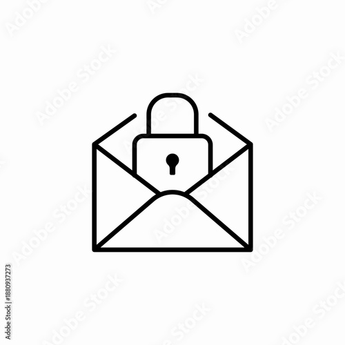 encrypted secure mail icon sign vector