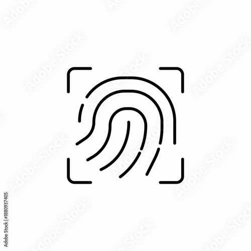 fingerprint biometric scan icon sign vector