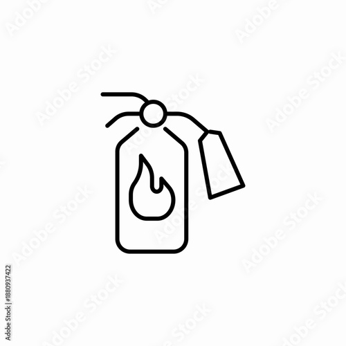 fire extinguisher flame icon sign vector