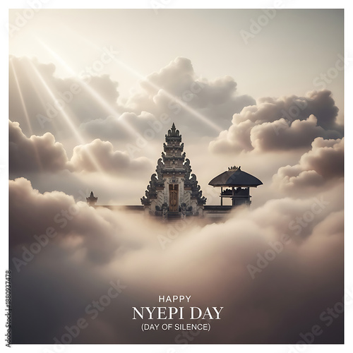 Nyepi Day - The Balinese Day of Silence Celebrated Amidst Ethereal Clouds and Sunbeams