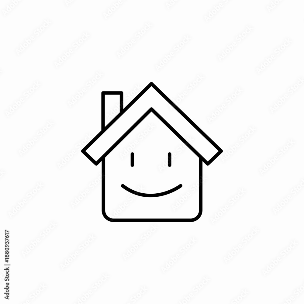 Fototapeta premium happy simple house icon sign vector