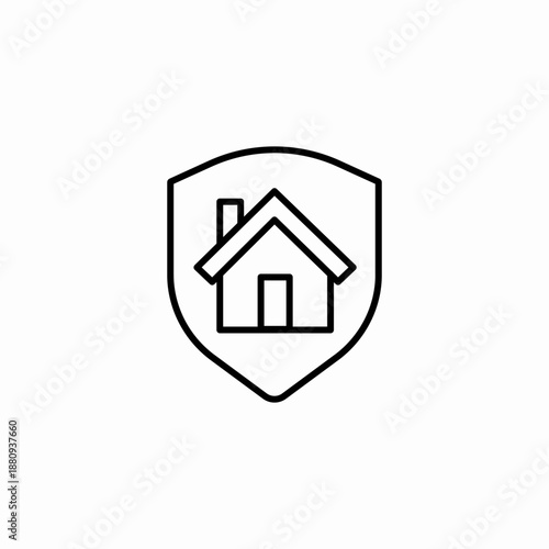home protection shield icon sign vector