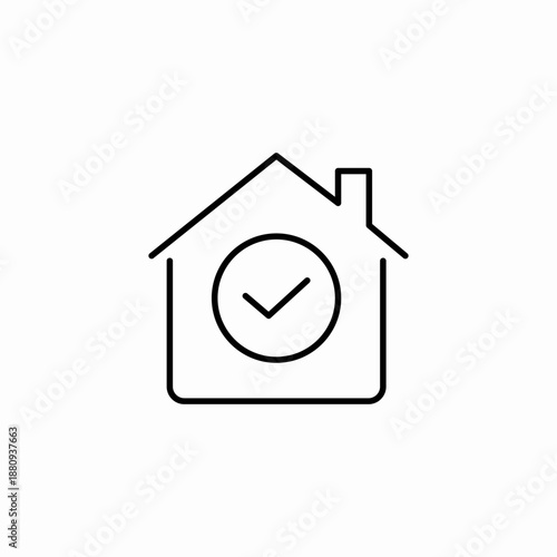house home verified icon sign vector