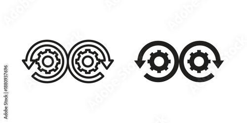Dev ops icons with different styles. Vector logo illustration simple design.