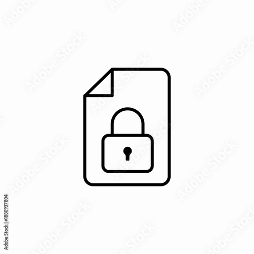 locked secure document icon sign vector