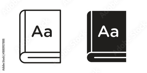 Dictionaries icons with different styles. Vector logo illustration simple design.