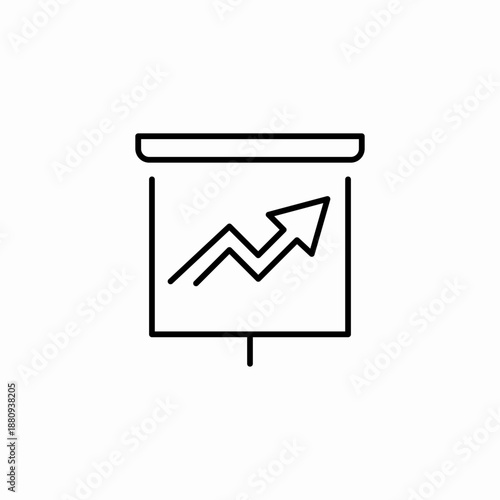 rising growth chart icon sign vector