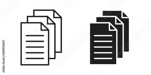 Documents icons with different styles. Vector logo illustration simple design.
