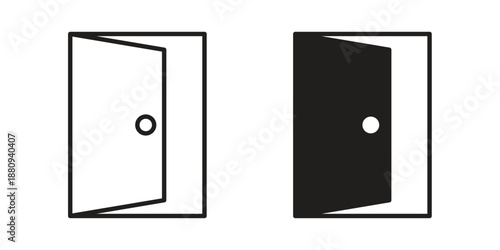 Entrance door icons with different styles. Vector logo illustration simple design.