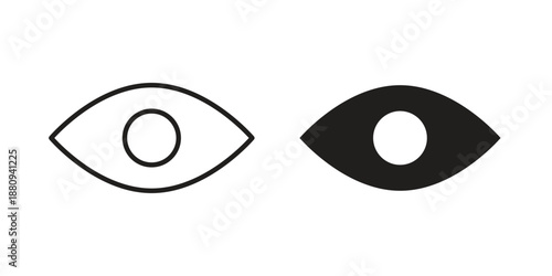 Eye icons with different styles. Vector logo illustration simple design.