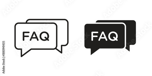 FAQ icons with different styles. Vector logo illustration simple design.