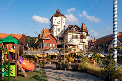 Germanic village in Blumenau with typical German houses, Santa Catarina, Brazil
