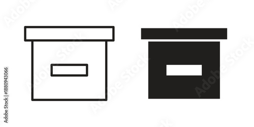 Folder box icons with different styles. Vector logo illustration simple design.