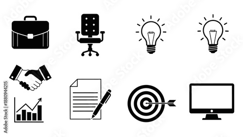 Hand turning on glowing light bulb ideas with innovation and creativity icons on blackboard background