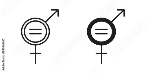 Gender equality icons with different styles. Vector logo illustration simple design.